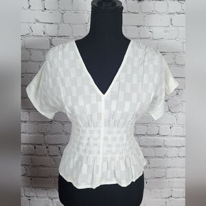 Madwell Ellis in Square Clip Jacquard Top NWT Medium